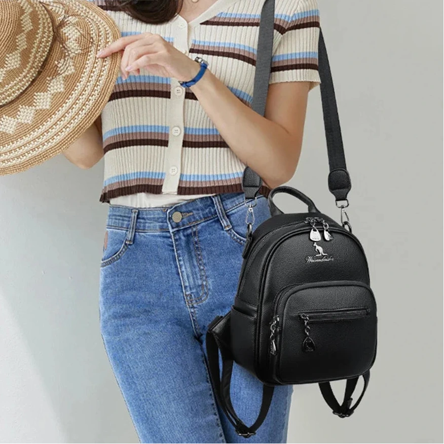 3-in-1 Women's Soft Leather Fashion Backpack | Large Capacity Travel Bag