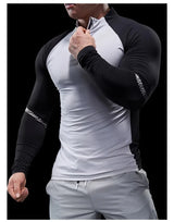 Men’s Half-Zip Performance Polo | Long-Sleeve Quick-Drying Fitness Tights Shirt