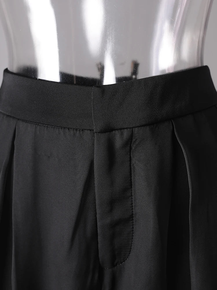 Damen Blazer mit Mesh-Einsätzen und Nagelkette & Chiffonhose mit hoher Taille