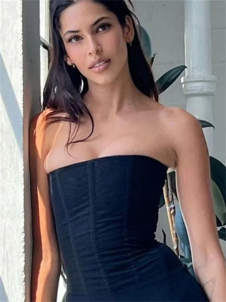Sexy Mesh Backless Summer Vest – Women’s Elegant Luxury Patchwork Tank Top
