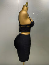 High-Quality Women's Sexy Bandage Set – Fashion Crop Top & Pencil Skirt 2 Piece