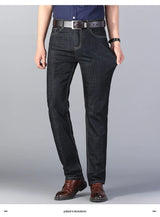 Summer Elastic Men's Jeans | Fashion Business Straight Stretch Denim