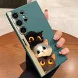 Three Little Kittens Silicone Case for Samsung Galaxy S25 S24 S23 Ultra