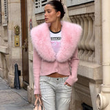 Eleganter Kunstpelzmantel für Damen – Warme, gepolsterte, schmal geschnittene Strickjacke, langärmelige Winterjacke mit Kragen