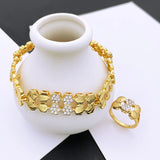 Elegantes Goldschmuckset für Damen – Luxuriöses Halsketten- und Ohrringset
