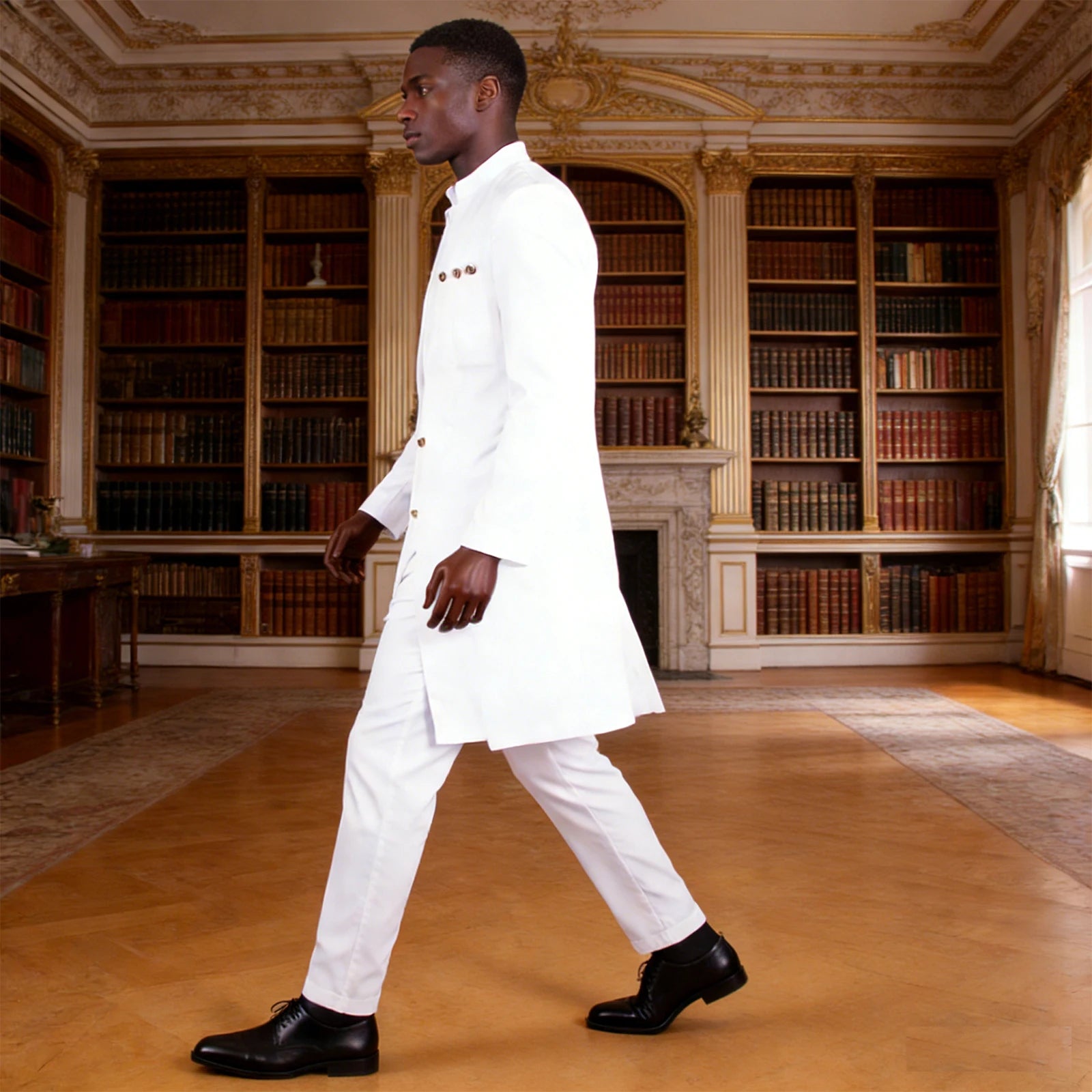 African Style Men's 2-Piece Slim Fit Suit | Single Breasted Blazer and Pants Set