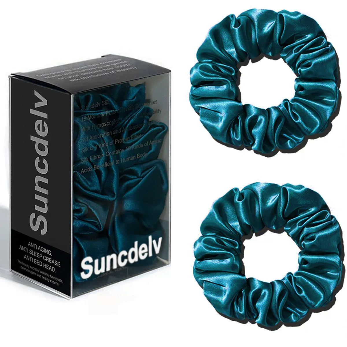 The "Silk-Glow" Duo: 2Pcs Pure 22 Momme Natural Silk Scrunchies