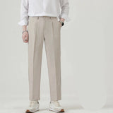 Men’s Smooth Business Suit Pants – Formal Work Trousers, Slim Fit Ankle & Full Length Slacks
