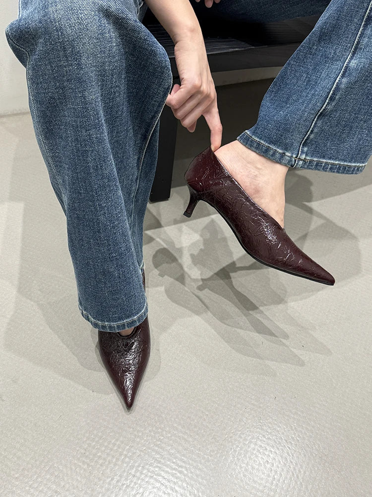 Women's Classic Pointed Toe Thin Heel Pumps
