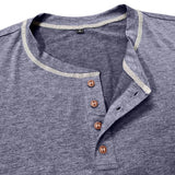 Men's Cotton Long Sleeve Henley Shirt – Casual Button Neck T-Shirt