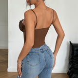 Das „Obsession“ Y2K Spitzen-Patchwork Korsett | Sexy V-Ausschnitt Fischgrät-Bustier