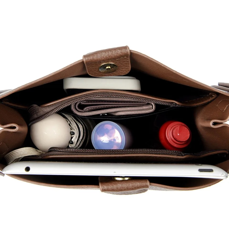 The Sovereign-Medium Silhouette High-Quality PU Leather Top-Handle Bag