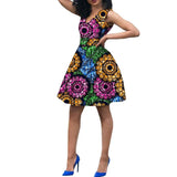 African Bazin Riche Mini Dress for Women | Traditional Short Brocade Attire