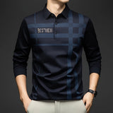 Herren Langarm Kariertes Poloshirt – Frühling Herbst Lässiges Golf Oberteil