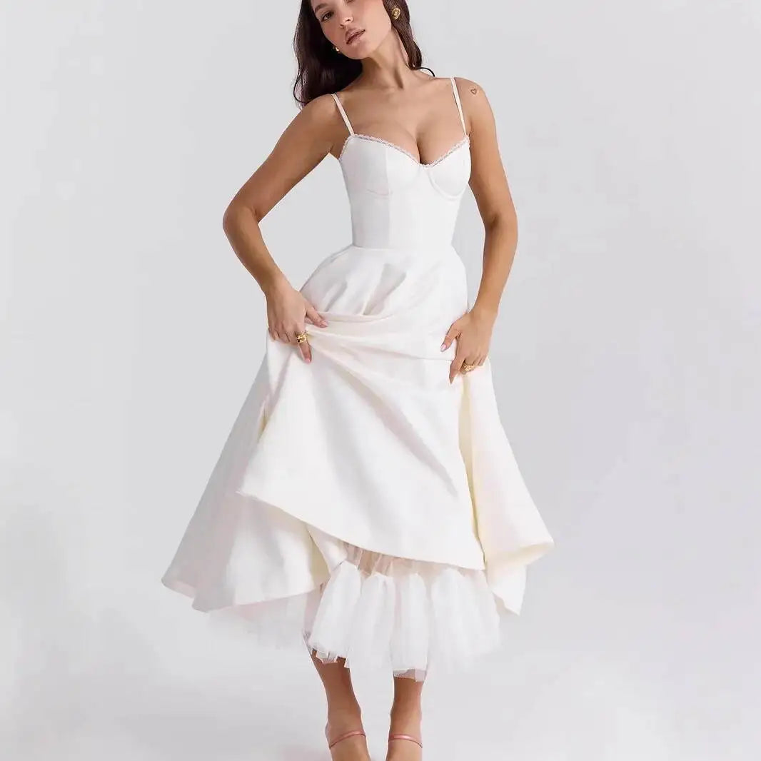 Women's Summer French Corset Waist Summer Evening Gown