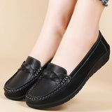 Women's Soft Leather Loafers – Lightweight Flexible Casual Slip-On Flat Shoes