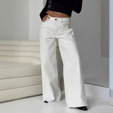 Damen Loose Fit Gestreifte Jeans – Lässige Wide Leg Jeans im europäischen und amerikanischen Stil