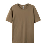 Damen Essential Solid T-Shirt: Relaxed Fit Premium-Baumwoll-Kurzarm-Oberteil
