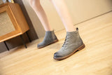Damen Stiefeletten aus echtem Leder – Retro-Stiefeletten aus Wildleder im britischen Stil