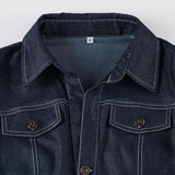 Women’s Retro High-Waisted Denim Top – Sexy Lapel V-Neck Single-Breasted Blouse