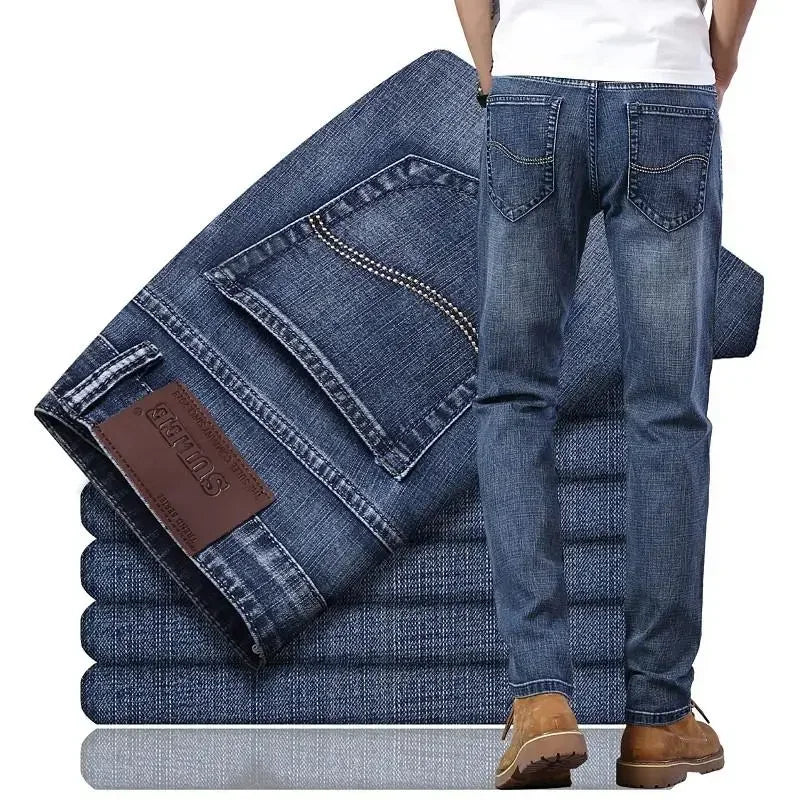 Men’s Slim Elastic Fashion Jeans | Stretch Business Denim Vaqueros Hombre