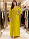 Muslim Dress Caftan with Embroidery – Lantern Sleeve Bandage Dress