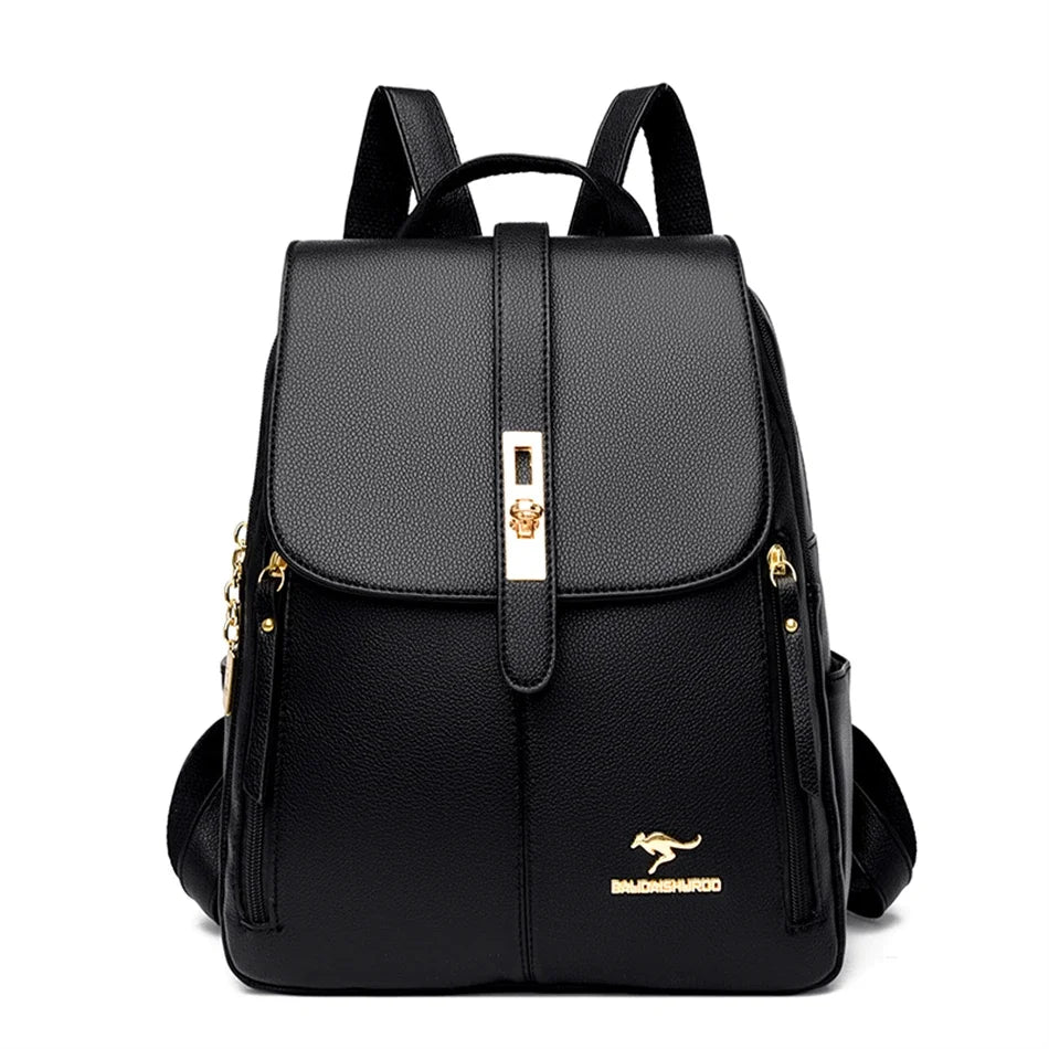 Hochwertiger Lederrucksack für Damen | Premium Schulranzen für Mädchen