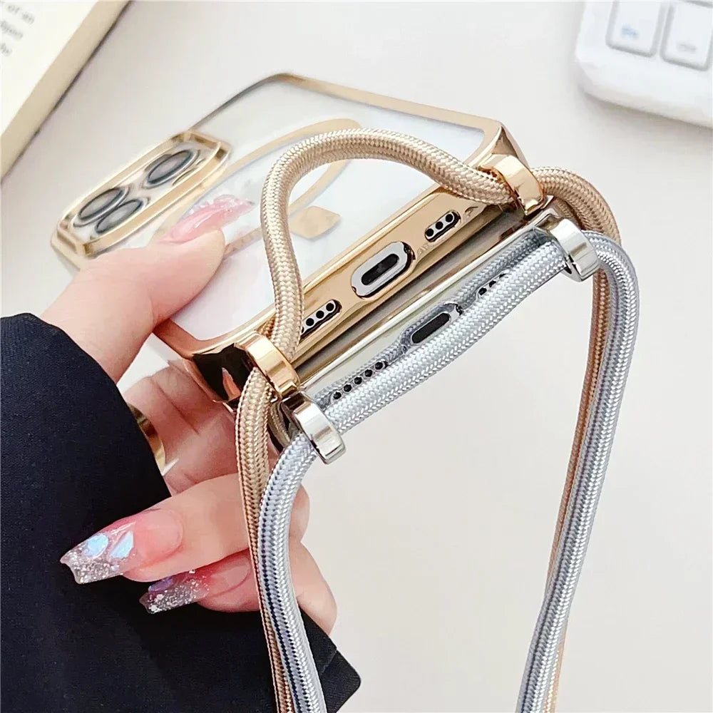 MagSafe Crossbody Lanyard Clear Case for iPhone 17 Air 16 15 14 13 Pro Max