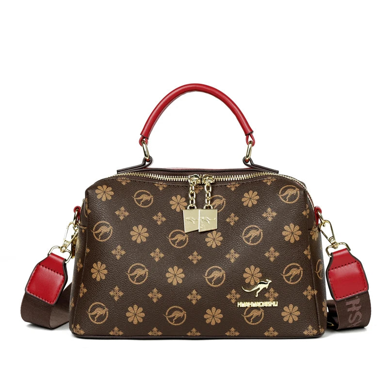 Luxury Brand Designer Women's Handbag | High-Quality Printed Leather Crossbody