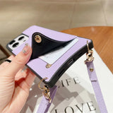 Crossbody Wallet Case for iPhone 17 Air 16 15 14 13 Pro Max | Leather Card Holder