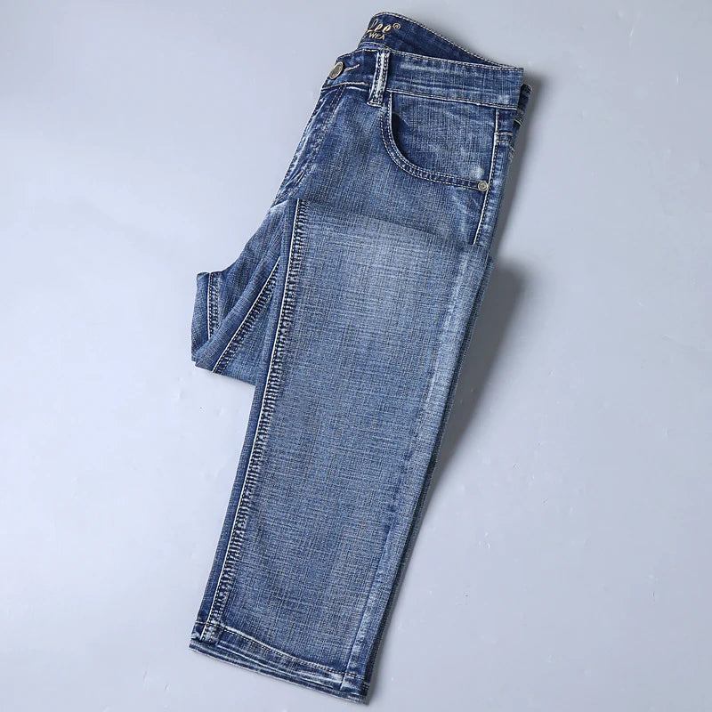 Men’s Slim Elastic Fashion Jeans | Stretch Business Denim Vaqueros Hombre