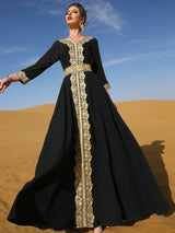Das Spitzenkleid „Lumiere“ – Signature Dubai Arab Abaya – Bestickter Kaftan aus Spitze (Boutique)