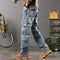Men's Outdoor Wide Leg Workwear Jeans | Multi-Pocket Straight Fit Denim