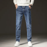Warm Winter Fleece-Lined Jeans | Men's Slim Straight Light Blue Denim