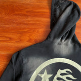 Hellstar HS Wash Water Heavy Diamond Hoodie – Unisex Black Distressed Streetwear