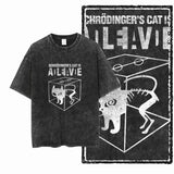 Acid Washed Cat Graphic T-Shirt | Unisex Exclusive Streetwear Tee