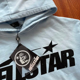 Hellstar HS Fire Sky Blue Hoodie – Unisex Baumwoll-Pullover