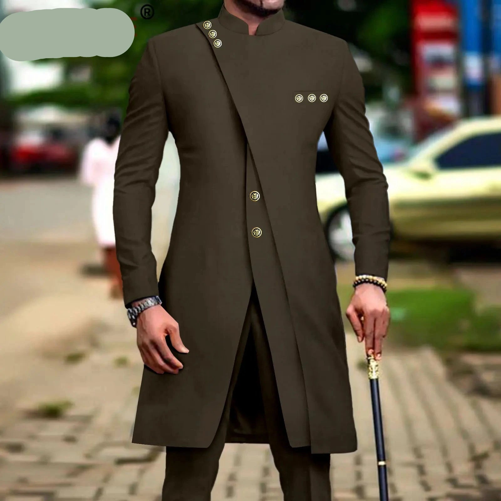African Style Men's 2-Piece Slim Fit Suit | Single Breasted Blazer and Pants Set