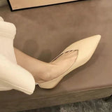 Damen-Ballerinas aus echtem Leder mit spitzer Zehenpartie – Bequeme Slipper mit flachem Ausschnitt