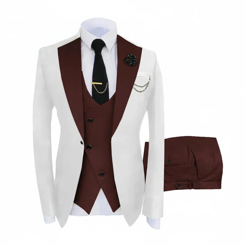 Herren 3-teiliger High-End-Anzug – Casual Business & formeller Gesellschaftsanzug