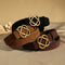 Women's 2.8cm Suede Cowhide Belt – Vintage Skinny Waistband with Retro Golden Buckle