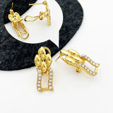 Elegant Cuban Link Necklace & Matching Earrings – Bold Bridal Wedding Jewelry Ensemble