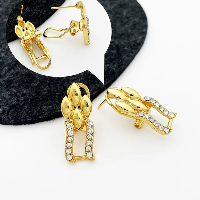 Elegant Cuban Link Necklace & Matching Earrings – Bold Bridal Wedding Jewelry Ensemble