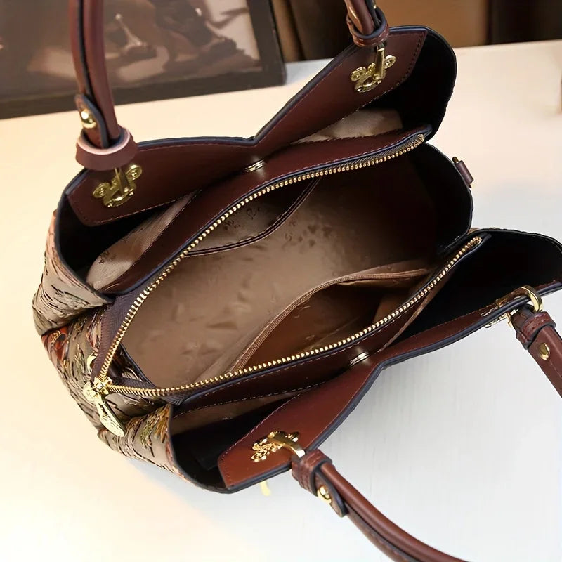 The Garden-Glow Artisan Tote: Luxury Floral Pattern Handbag