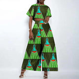 Afrikanisches zweiteiliges Ankara-Outfit für Damen | Crop Top und weite Hose