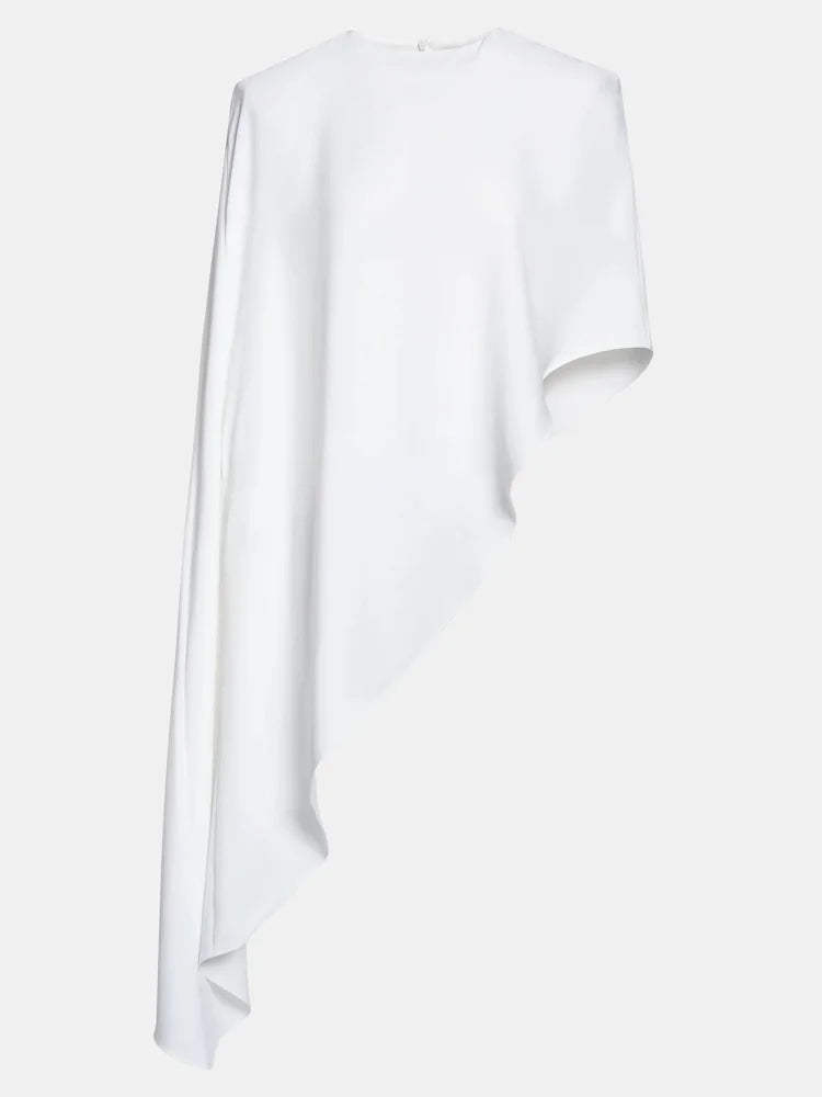 Fashion Satin Tank Top for Women Featuring a Sophisticated Drape and Short Cap Sleeves