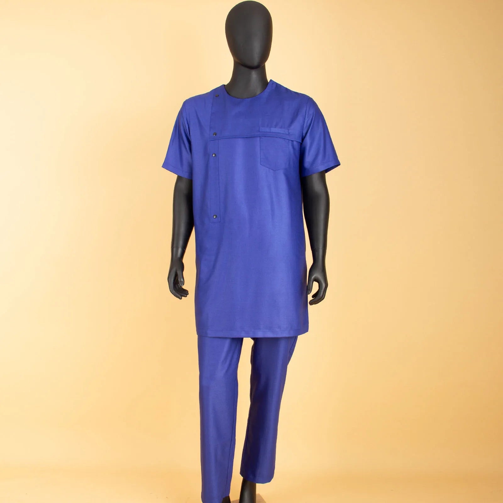 African Short Sleeve Dashiki Shirt and Pants Outfit Men’s 2-Piece Ankara Set