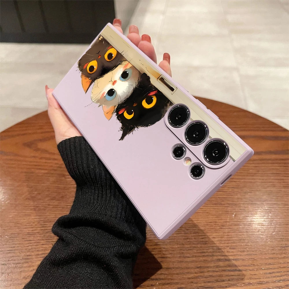 Three Little Kittens Silicone Case for Samsung Galaxy S25 S24 S23 Ultra