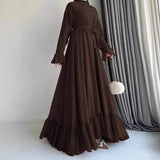Muslim Women’s Abaya with Sash | Elegant Moroccan Jalabiya and Dubai Kaftan