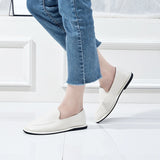 Women’s Genuine Leather Loafers – Soft Flat Slip-On Shoes, Round Toe Casual Walking Flats
